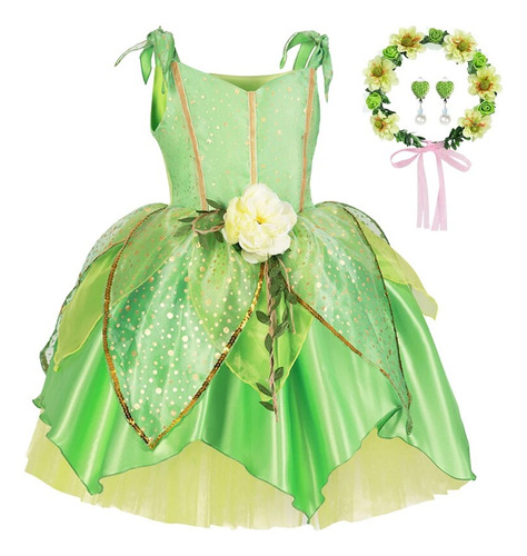 Vestido Tinker Bell Princess Para Meninas, Fantasia De Elfo