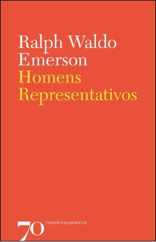 Homens Representativos, De Emerson, Ralph Waldo. Editora Ediçoes 70 Em Português