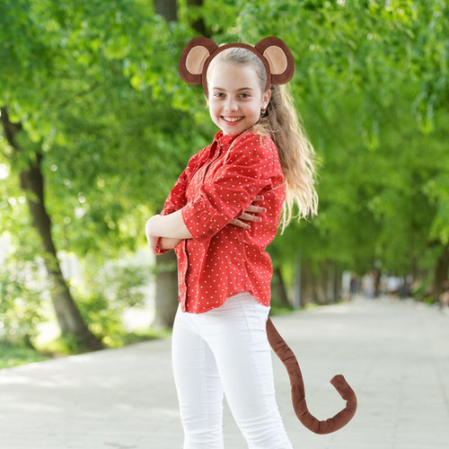 Conjunto De Disfraz De Mono Diadema Con Orejas De Mono Diade