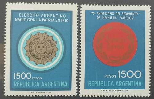 1981 Conmemora Militares- Argentina (sellos) Mint Gj 2000/01