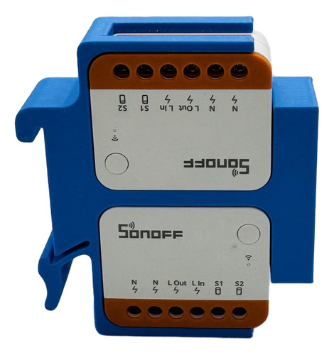 Soporte Riel Din Para Doble Sonoff Mini R4 X2