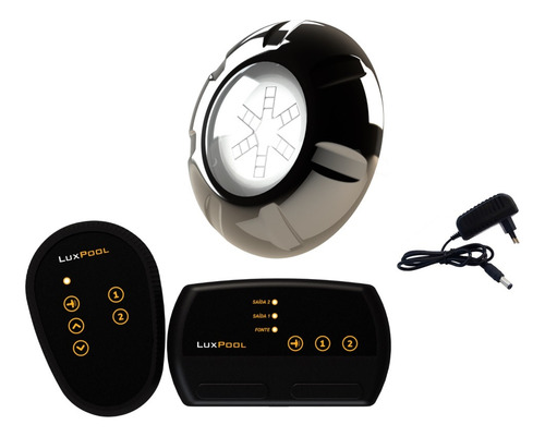 Kit Led Piscina C/ Mod + 2 Saídas+ 1 Led Rgb 9w Inox + Fonte