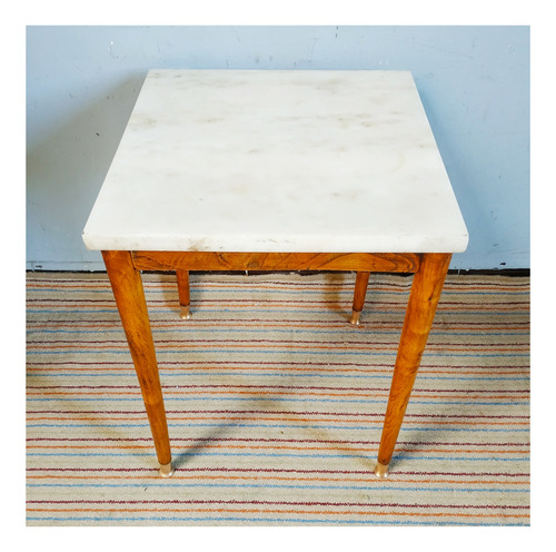 Mesa Lateral Americana Tapa De Mármol Blanco (Usado)
