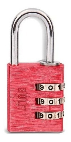 Imagen 1 de 1 de Candado De Aleación Aluminio 4 Comb N° 40 Rojo Bulit