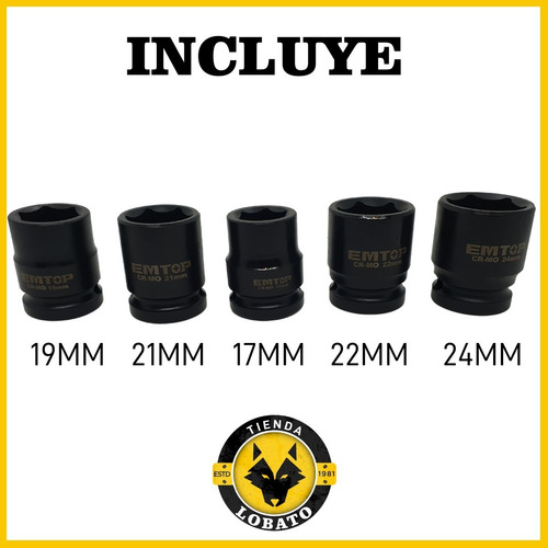 Imagen 5 de 10 de Juego De Tubos Para Llave Impacto Makita Dowen Einhell 10pzs