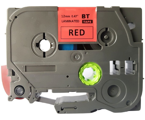 Fita Tz Fx431 Compatível P/ Rotulador Brother 12mm Vermelha