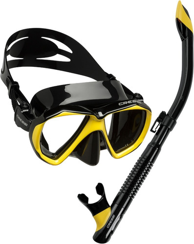 Combo Cressi Visor Ranger Tao Para Buceo Negro / Amarillo