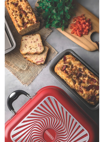 Forma para Pão e Bolo Tramontina Brasil em Alumínio com Revestimento Antiaderente Starflon Max Grafite 26 cm 1,4 L