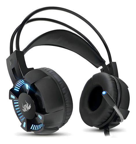 Fone De Ouvido Headset Jogos Gamer 7.1 P2 Led P/ Pc Notbooks Cor Preto