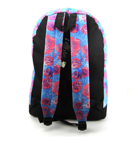 Imagem 2 de 6 de Mochila Container Juvenil Costas Flores Azul 51868