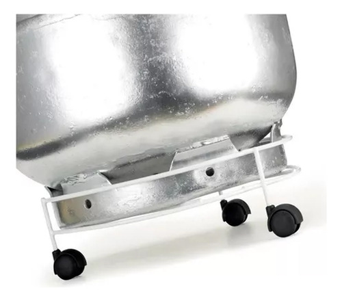 2 Suporte Para Botijão Suporte Multiuso Com Rodizio Branco