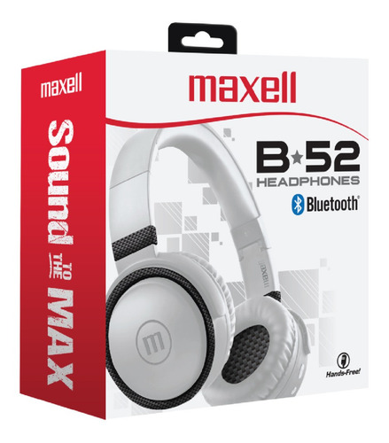 Imagen 2 de 4 de Auricular Maxell B-52 Blanco Inalámbricos Bluetooth Hp-btb52