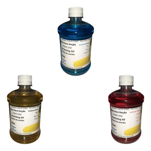 Óleo Para Unção Combo Com 3 Unidades - 500ml Cada - Igreja