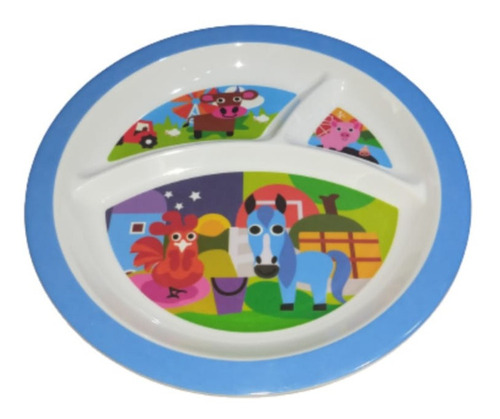 Imagen 6 de 6 de Plato Bebe Infantil 3 Divisiones Redondo Primeras Comidas
