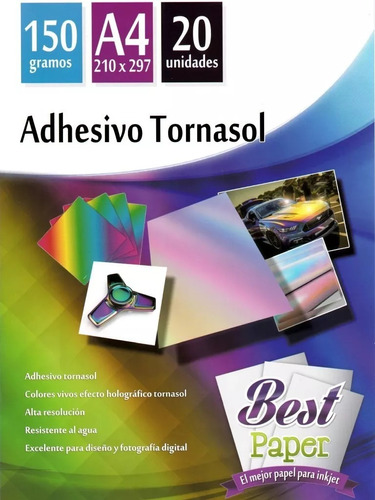 Papel Fotográfico Adhesivo Tornasol 150g A4 Best Paper