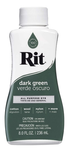 Rit Dye Rit - Tinte Lquido Multiusos, 8.0fl Oz, Verde, 8 Onz