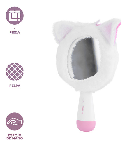 Miniso Espejo De Mano Disney Marie Sintético Blanco 10.5x15