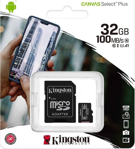 Memoria Micro Sd Kingston 32gb Canvas Select Plus 100mb/s