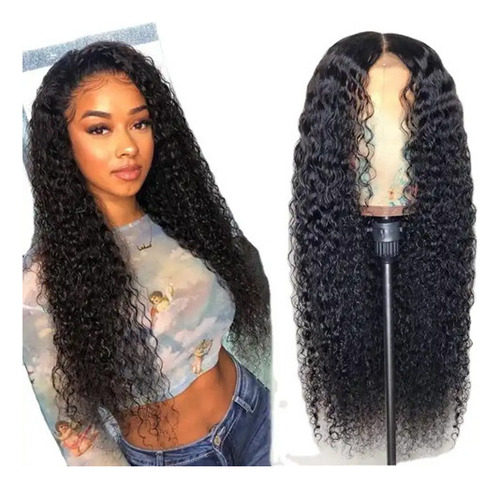 O, Peruca Lace Front Cabelo Humano Cacheada 68cm Longa