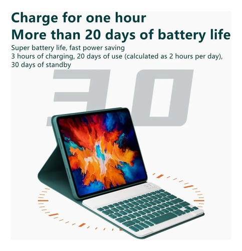 Funda Con Teclado Y Ratón Iluminado Para M10 Plus 10.3-