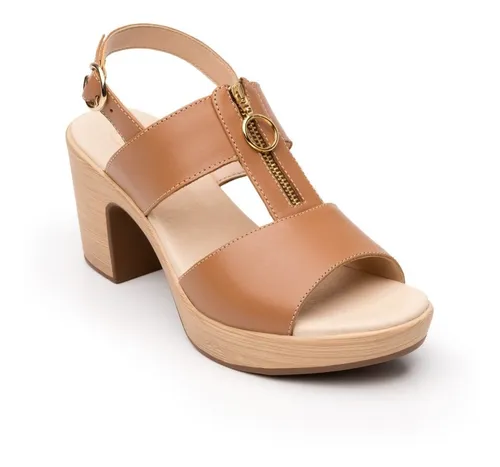 Sandalia Tacon Casual Dama 102903 Flexi Sand Cuotas sin inter s