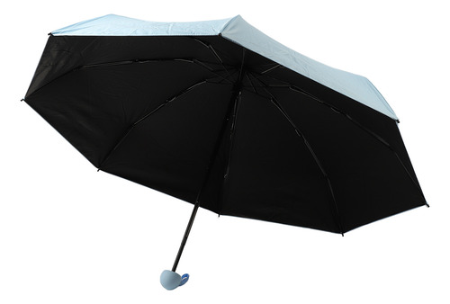 Parasol Mini Compacto Azul Plegable Para Días Soleados Y Llu