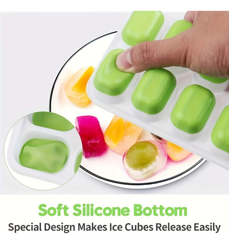 Un Molde De Cubos De Hielo De Silicona Con Tapa, Que Cuenta
