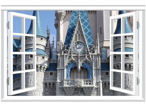 Vinilos Efecto Ventana 3d Cenicienta - Cali - 1.50m X 1m