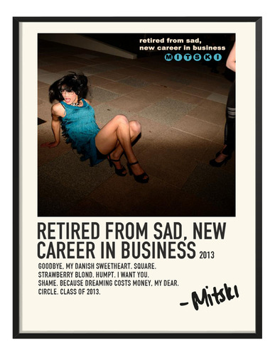 Poster Mitski Album Tracklist Retired Sad Business 80x40