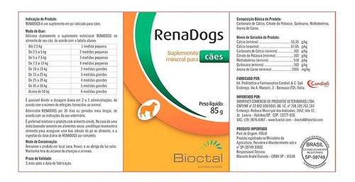 Renadogs Bioctal Dogs Pó 85g Cães.