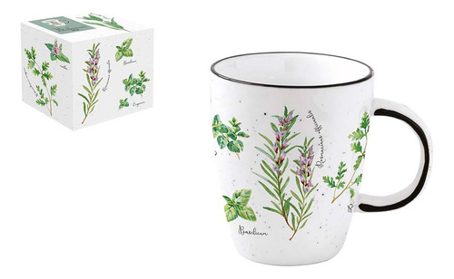 Taza O Mug De Porcelana 350ml Linea Herbarium Color Blanca