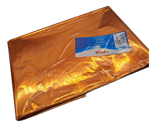 Paquete Papel Celofán Luxfan De Color 100x90 Cm C/25 Pza Amarillo