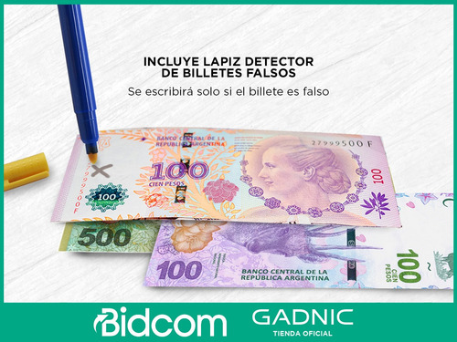 Imagen 6 de 10 de Contadora De Billetes Máquina Contar + Lapiz Detector Falsos