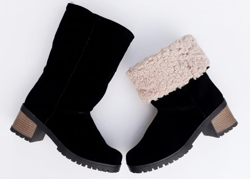 Imagem 4 de 5 de Bota Forrada Com Pelo Lã Pelúcia Feminina Marrom Quentinha