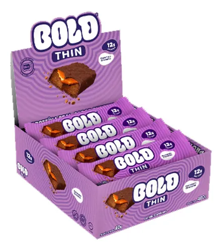 Bold Thin Barrinha Sabor Caramelo Crocante 12 Un Bold Snacks