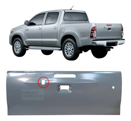 Tampa Caçamba Traseira Hilux 2005 A 2015 C/furo De Camera