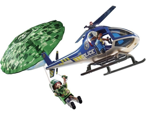 Playmobil 70569 Helicoptero Policia Persecucion Paracaidas