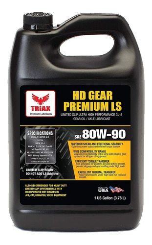 Triax Hd Gear Premium Ls 80w-90, Gl-5 Limited Slip Ready, Tr