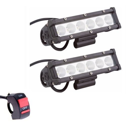 Par Faros Proyector 6 Led Cree 36w 2100lm + Switch On / Off