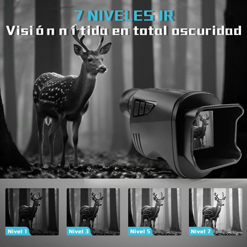 Monocular Visión Nocturna 16x Zoom Infrarrojo 300m, 1080p Hd Video/grabación, Caza Camping Vigilancia, Portátil 165g, Batería Recargable