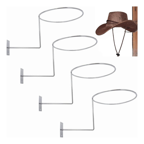 Juego De 4 Soportes De Metal Para Sombreros En Pared