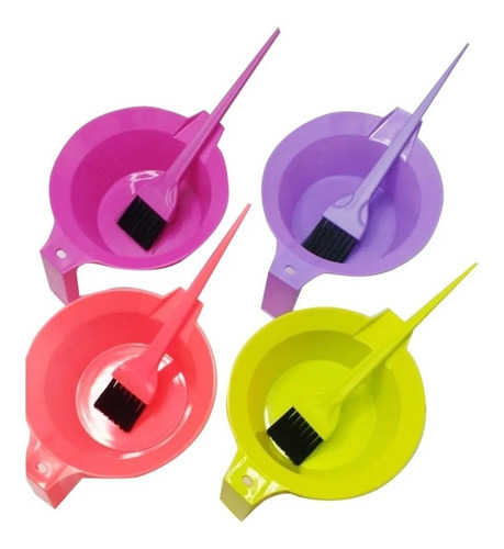 Kit Bowl + Pincel Colores Para Tintura Coloracion En Casa