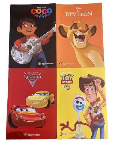 4 Cuentos Disney- Coco- Rey Leon- Toy Story- Cars