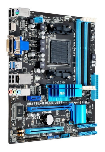 Placa-mãe Asus M5a78l-m Plus/usb3 Am3+ Matx, 4x Ddr3 Cor Preto