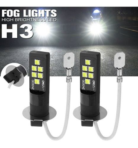 Coche Led Luces Antiniebla 80w Par Bombillas Faros H3 Bombil