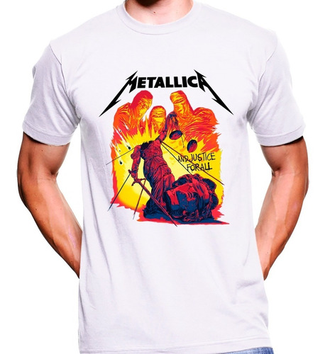 Camiseta Premium Dtg Rock Metallica And Justice For All 