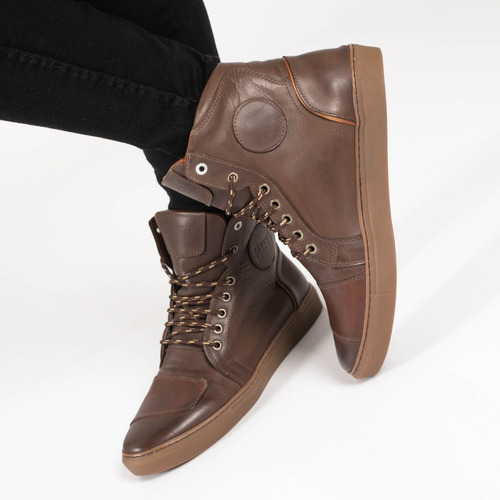 Imagen 5 de 10 de Bota Hombre Cuero Moto Borcego Reforzado Briganti Bgt Driver