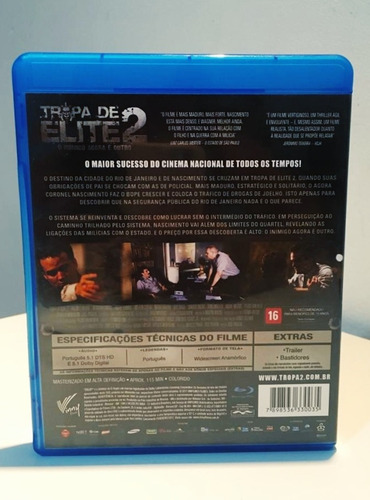 2 Filmes Tropa De Elite 1 (dvd) E Tropa De Elite 2 (blu-ray)
