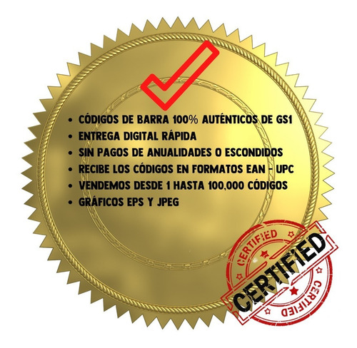 50 Códigos De Barras Ean Y Upc Universal Gs1 Garantizado