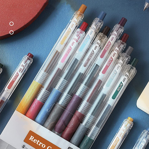 Retro Journal Planner Pens Colorful 0.5mm Markers Fine Tip D